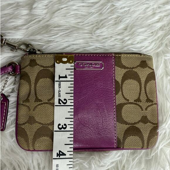 COACH y2k Purple Brown Signature Canvas Wristlet - Picture 8 of 8